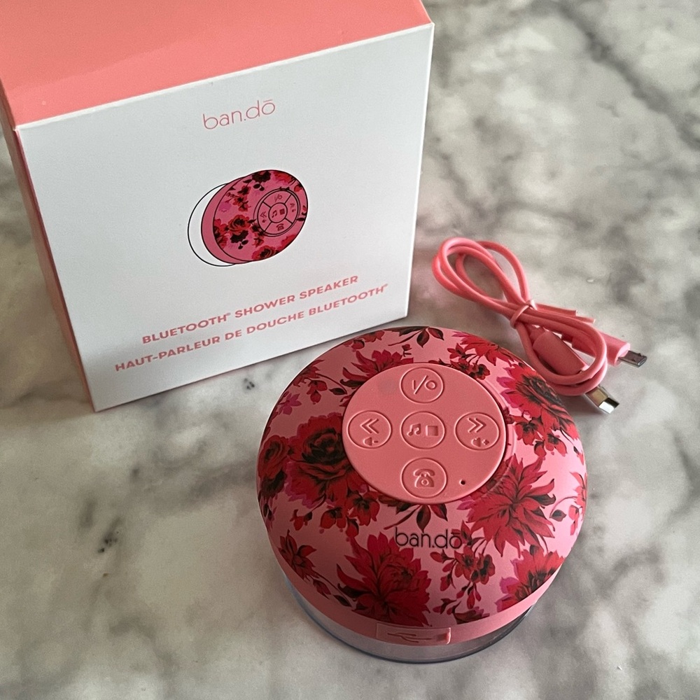 Ban.do Floral Bluetooth Shower Speaker in Pink and Red
